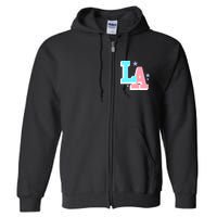 LA LOS ANGELES VARSITY TYPOGRAPHY Full Zip Hoodie