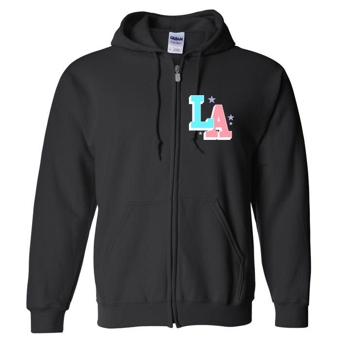 LA LOS ANGELES VARSITY TYPOGRAPHY Full Zip Hoodie