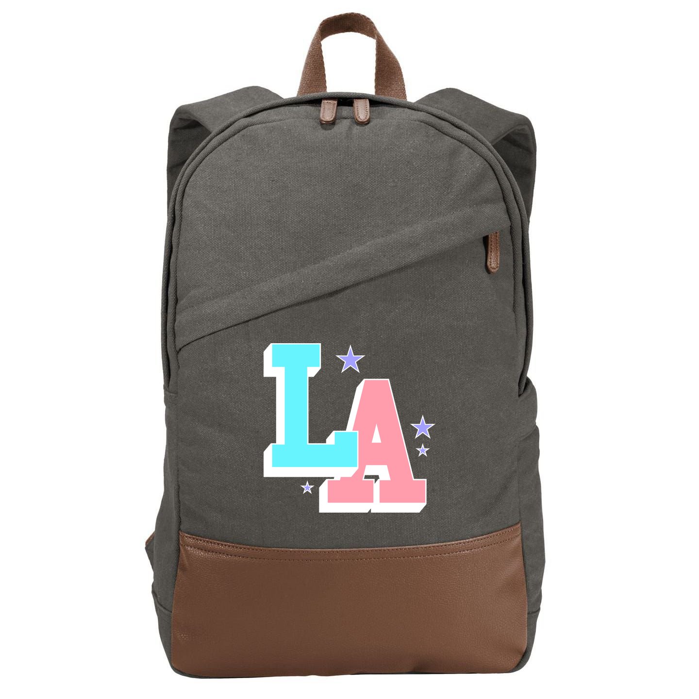 LA LOS ANGELES VARSITY TYPOGRAPHY Cotton Canvas Backpack