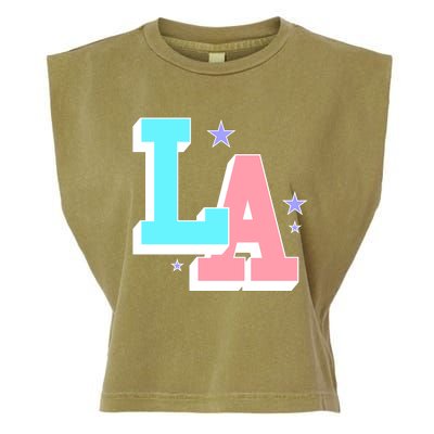 LA LOS ANGELES VARSITY TYPOGRAPHY Garment-Dyed Women's Muscle Tee