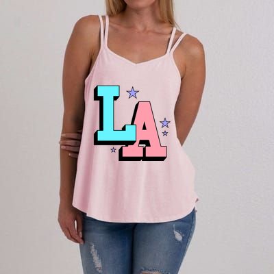 LA LOS ANGELES VARSITY TYPOGRAPHY Women's Strappy Tank