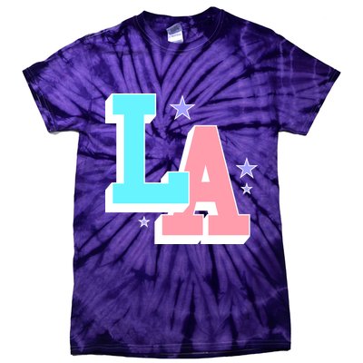 LA LOS ANGELES VARSITY TYPOGRAPHY Tie-Dye T-Shirt
