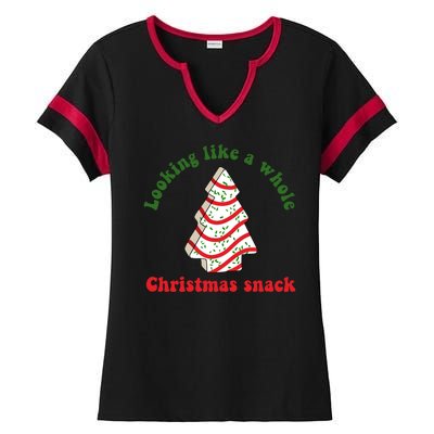 Looking Like A Whole Christmas Snack Ladies Halftime Notch Neck Tee