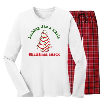 Looking Like A Whole Christmas Snack Women's Long Sleeve Flannel Pajama Set 