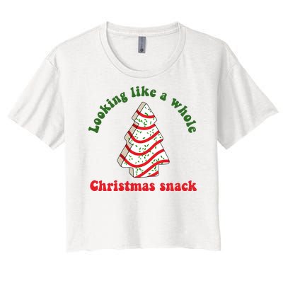 Looking Like A Whole Christmas Snack Women's Crop Top Tee