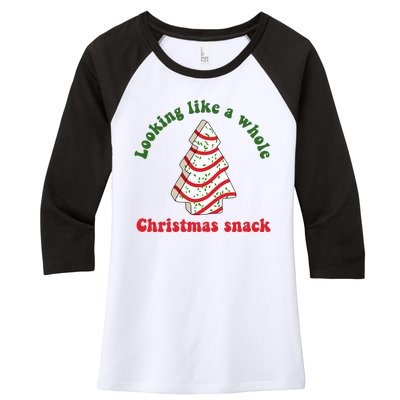 Looking Like A Whole Christmas Snack Women's Tri-Blend 3/4-Sleeve Raglan Shirt