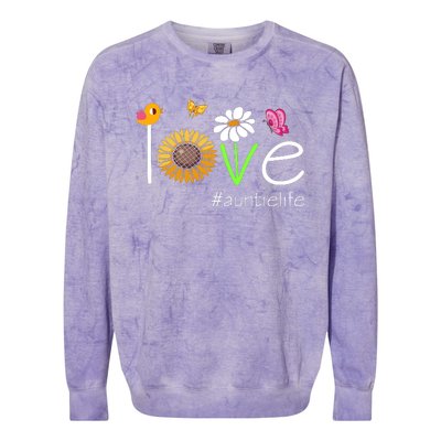 Love Life Auntie Cute Matching Family For Auntie Colorblast Crewneck Sweatshirt