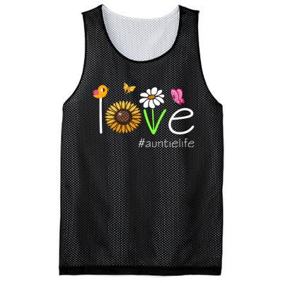 Love Life Auntie Cute Matching Family For Auntie Mesh Reversible Basketball Jersey Tank