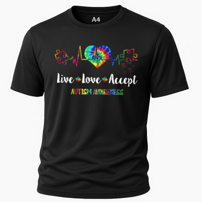 Live Love Accept Autism Awareness Tie Dye Autism Mom Gift Performance Shirt
