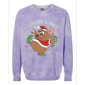 Looking Like A Snack Christmas Mouse Boujee Santa Xmas Colorblast Crewneck Sweatshirt