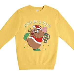 Looking Like A Snack Christmas Mouse Boujee Santa Xmas Premium Crewneck Sweatshirt