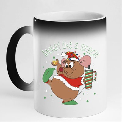 Looking Like A Snack Christmas Mouse Boujee Santa Xmas 11oz Black Color Changing Mug