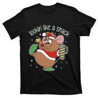 Looking Like A Snack Christmas Mouse Boujee Santa Xmas T-Shirt