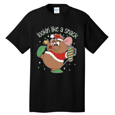 Looking Like A Snack Christmas Mouse Boujee Santa Xmas Tall T-Shirt