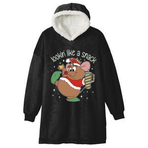 Looking Like A Snack Christmas Mouse Boujee Santa Xmas Hooded Wearable Blanket