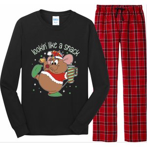 Looking Like A Snack Christmas Mouse Boujee Santa Xmas Long Sleeve Pajama Set