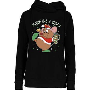 Looking Like A Snack Christmas Mouse Boujee Santa Xmas Womens Funnel Neck Pullover Hood