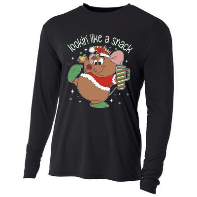 Looking Like A Snack Christmas Mouse Boujee Santa Xmas Cooling Performance Long Sleeve Crew