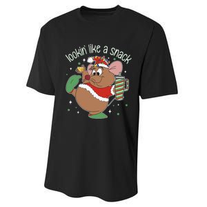 Looking Like A Snack Christmas Mouse Boujee Santa Xmas Performance Sprint T-Shirt