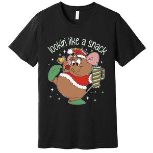 Looking Like A Snack Christmas Mouse Boujee Santa Xmas Premium T-Shirt