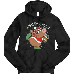 Looking Like A Snack Christmas Mouse Boujee Santa Xmas Tie Dye Hoodie