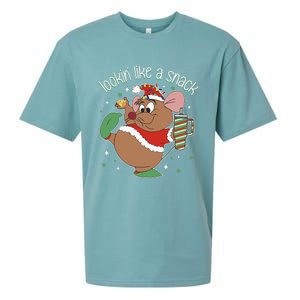 Looking Like A Snack Christmas Mouse Boujee Santa Xmas Sueded Cloud Jersey T-Shirt