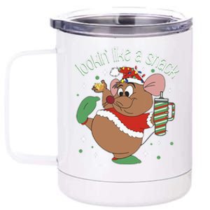 Looking Like A Snack Christmas Mouse Boujee Santa Xmas 12 oz Stainless Steel Tumbler Cup