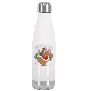 Looking Like A Snack Christmas Mouse Boujee Santa Xmas Stainless Steel Insulated Water Bottle