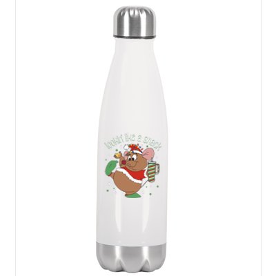 Looking Like A Snack Christmas Mouse Boujee Santa Xmas Stainless Steel Insulated Water Bottle