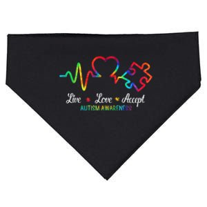 Live Love Accept Autism Awareness USA-Made Doggie Bandana