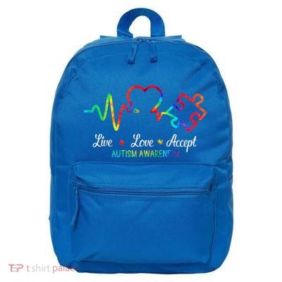 Live Love Accept Autism Awareness 16 in Basic Backpack