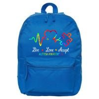 Live Love Accept Autism Awareness 16 in Basic Backpack