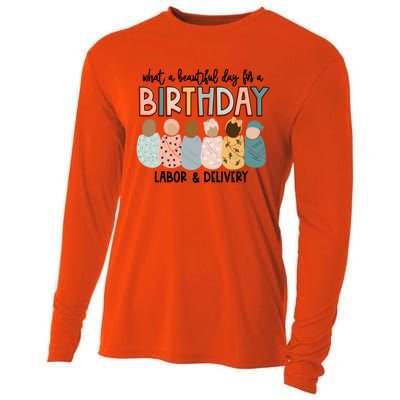 Labor L And D Nurse Swaddle Beautiful Day Birthday Gift Cooling Performance Long Sleeve Crew