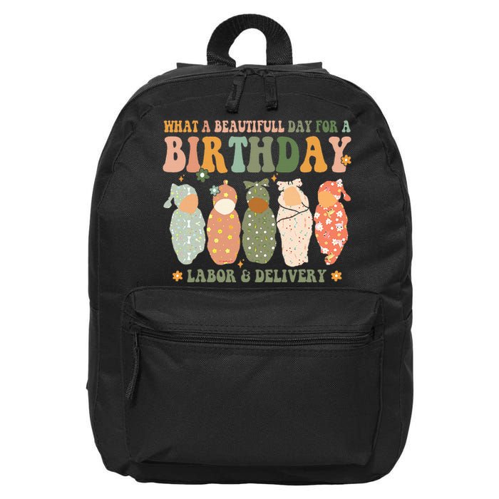 Labor L And D Nurse Swaddle Baby Beautiful Day For Birthday 16 in Basic Backpack