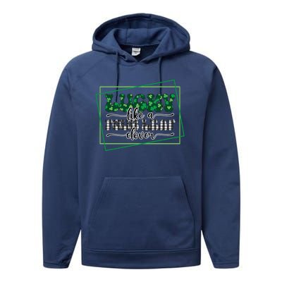 Lucky Like A Four Leaf Clover Performance Fleece Hoodie