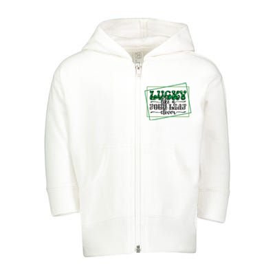 Lucky Like A Four Leaf Clover Toddler Zip Fleece Hoodie