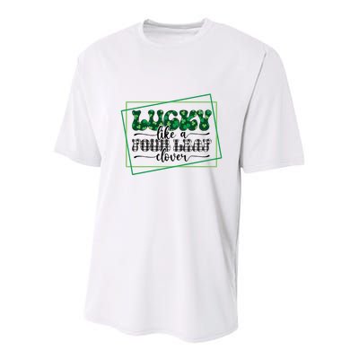 Lucky Like A Four Leaf Clover Youth Performance Sprint T-Shirt
