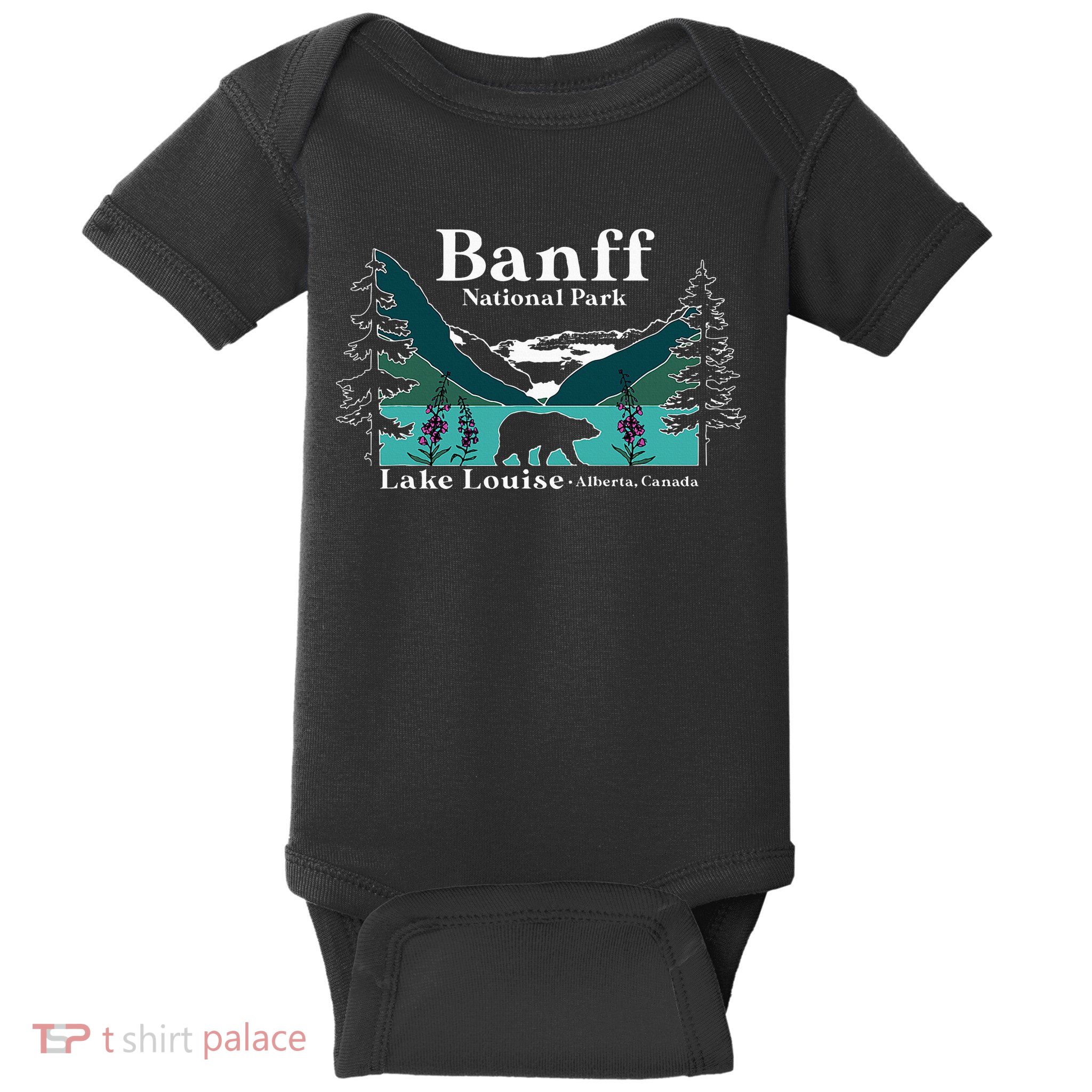 Lake Louise Alberta Banff National Parks Canada Bear Baby Bodysuit