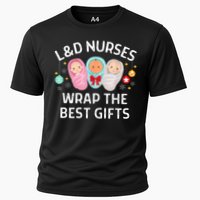 L&D Labor And Delivery Nurses Wrap The Best Gifts Christmas Cooling Performance Crew T-Shirt