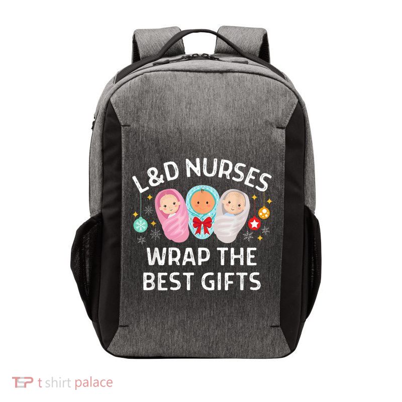 L&D Labor And Delivery Nurses Wrap The Best Gifts Christmas Vector Backpack