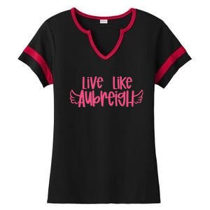 Live Like Aubreigh Ladies Halftime Notch Neck Tee