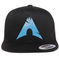 Linux Lovers Arch Linux Vintage Worn Logo Open Source Os Flat Bill Trucker Hat