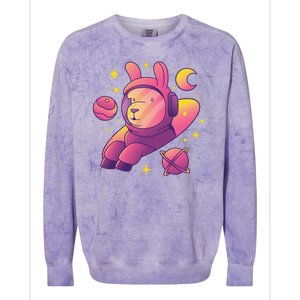 Llama Astronaut Colorblast Crewneck Sweatshirt