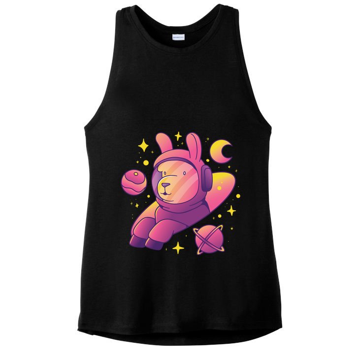 Llama Astronaut Ladies PosiCharge Tri-Blend Wicking Tank