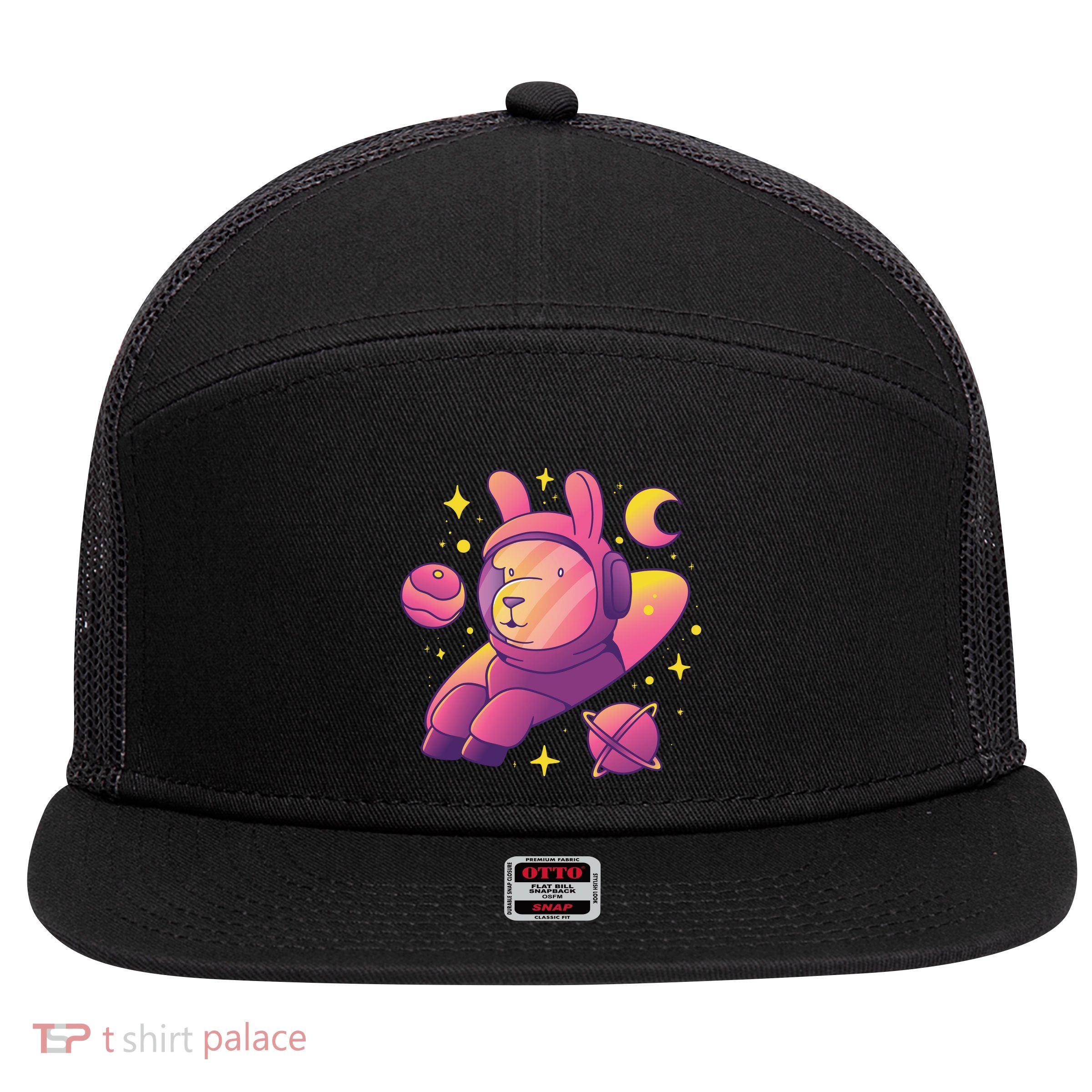 Llama Astronaut 7 Panel Mesh Trucker Snapback Hat