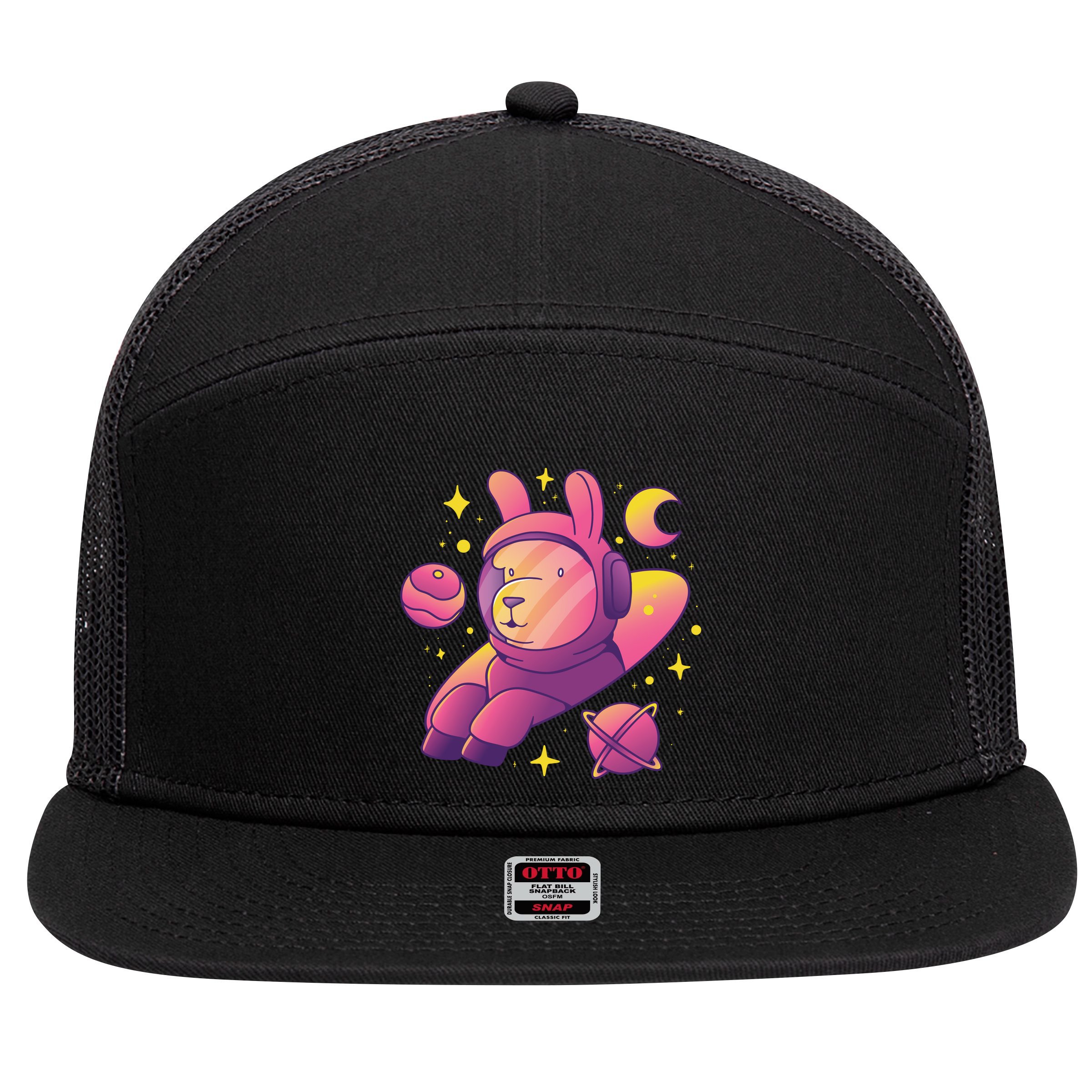 Llama Astronaut 7 Panel Mesh Trucker Snapback Hat
