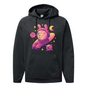 Llama Astronaut Performance Fleece Hoodie