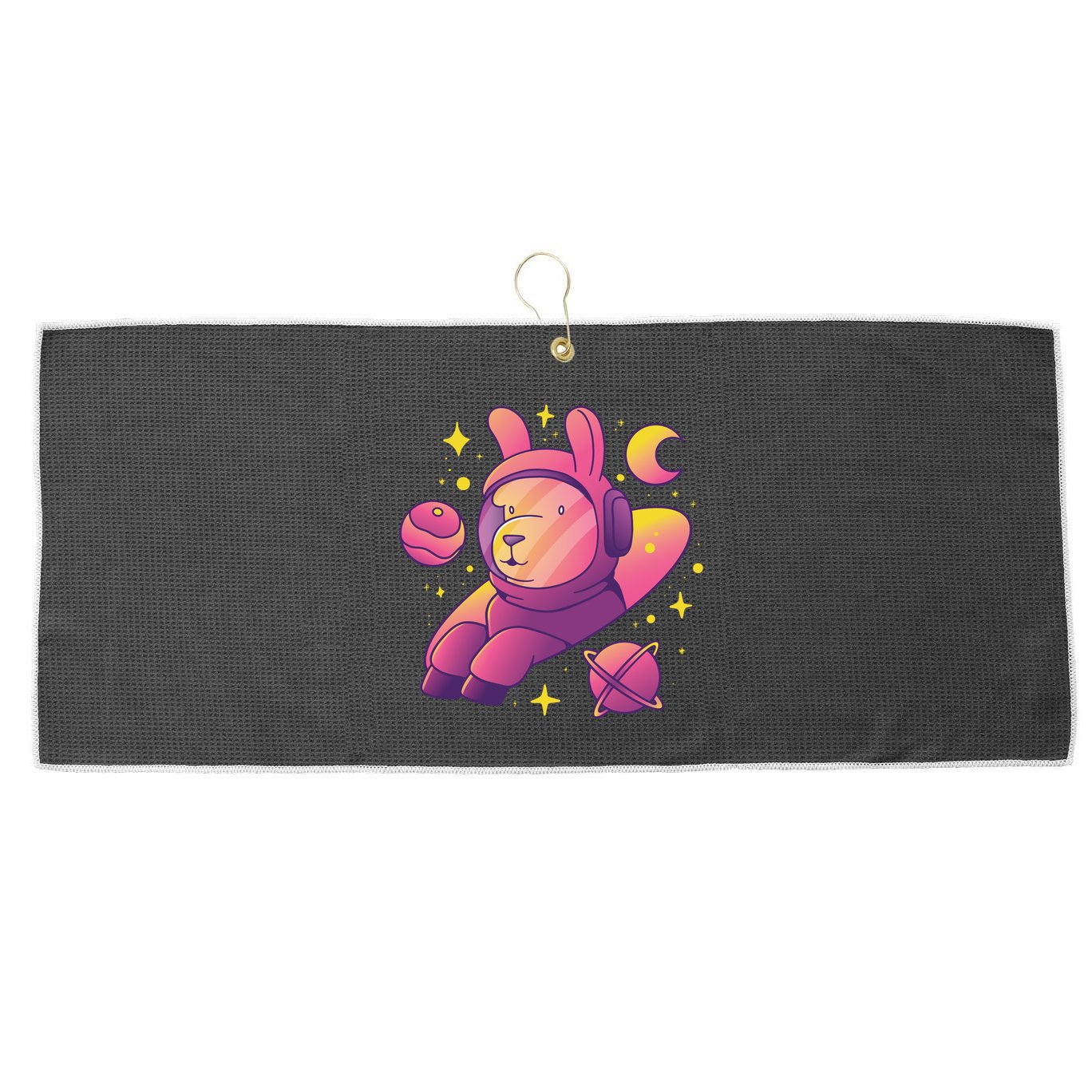 Llama Astronaut Large Microfiber Waffle Golf Towel