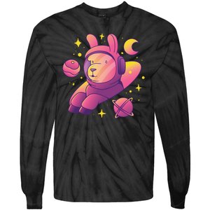 Llama Astronaut Tie-Dye Long Sleeve Shirt