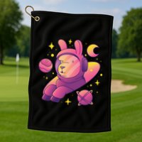 Llama Astronaut Golf Towel